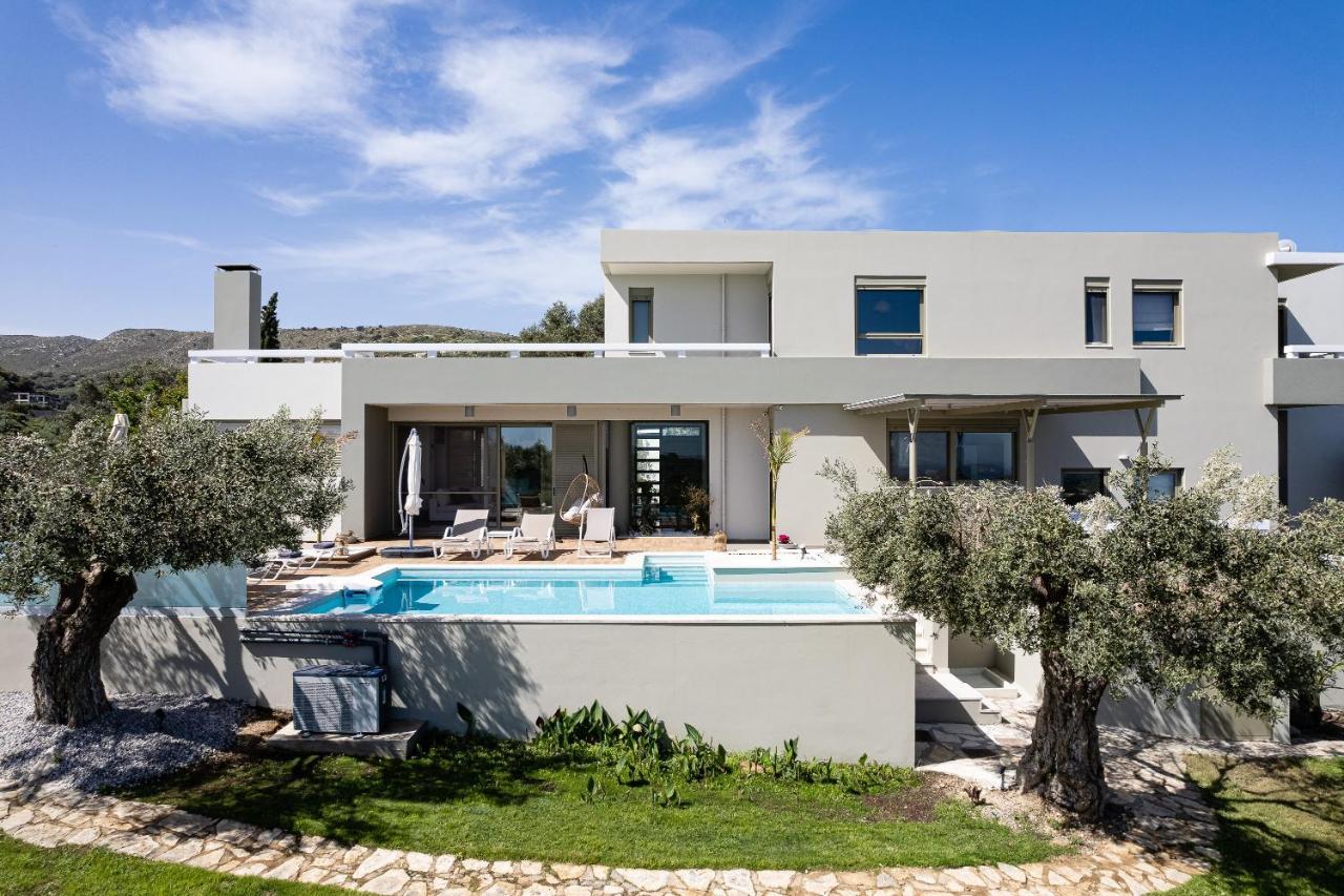 Rizes Villa With Jacuzzi & Heated Pool Agia Triada Exterior foto